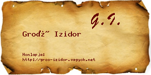 Groó Izidor névjegykártya